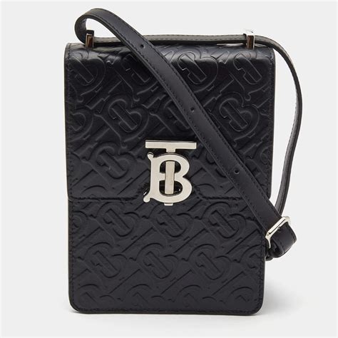 Monogram Leather Robin Bag in Black 